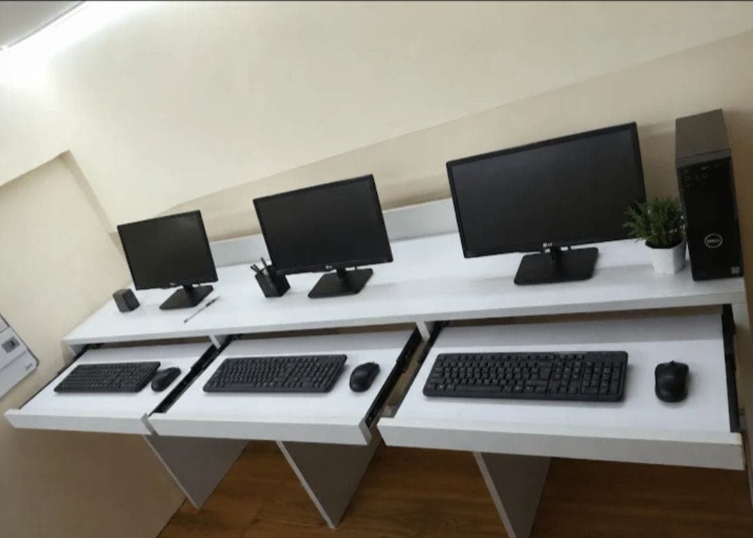 Workstations inside the Pest Control New Idea office